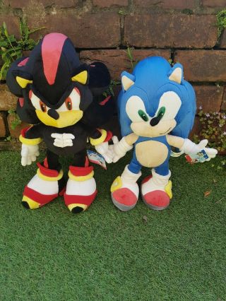 2 Rare Licensed Shadow,  Sonic X The Hedgehog Plush Toy From Sega.