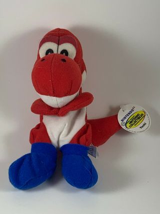 Red Yoshi 1997 Nintendo Bd&a Bean Bag Plush Doll W/ Tag Mario 64 Collectible