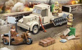 266pcs Military Army Ww2 180 Truck Building Blocks Bricks Figures C