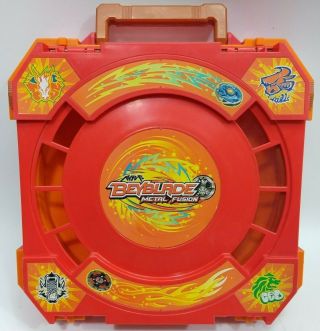 Beyblade Metal Fusion Battle Arena Stadium Travel Case With Launchers & Parts 2