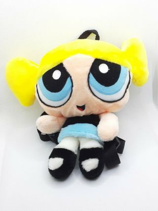 Vtg 2001 The Powerpuff Girls Bubbles Small Backpack Plush Stuffed Toy Doll 10 "