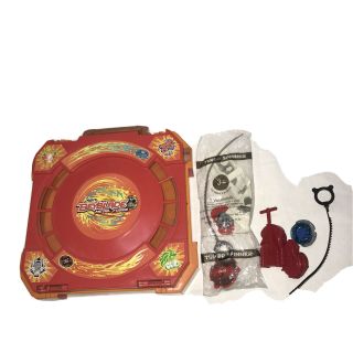 2010 Beyblade Metal Fusion Battle Arena Folding Travel Case W/ Coca Cola Spinner