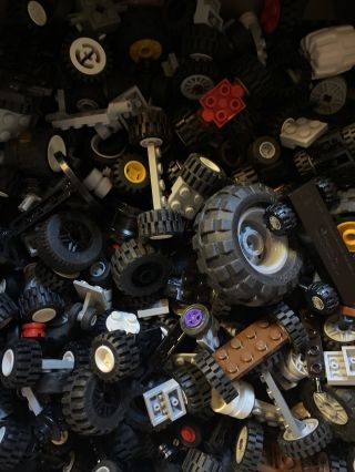 Lego - Bulk Wheels,  Tires,  And Axels - 4 Lbs