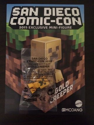 Minecraft Gold Creeper Sdcc 2015 San Diego Comic Con Mattel Exclusive