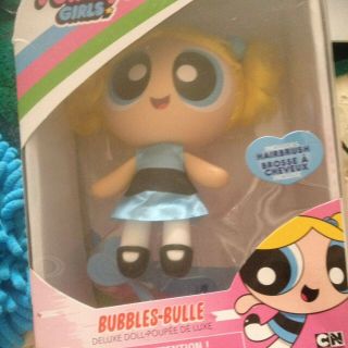 Powerpuff Girls Bubbles 6 " Rare Hard To Find Oop Deluxe Doll With Hairbrush