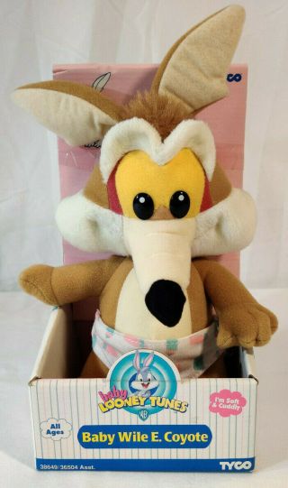 Nos Tyco 1995 Looney Tunes Lovables Baby Wile E Coyote Plush Diaper