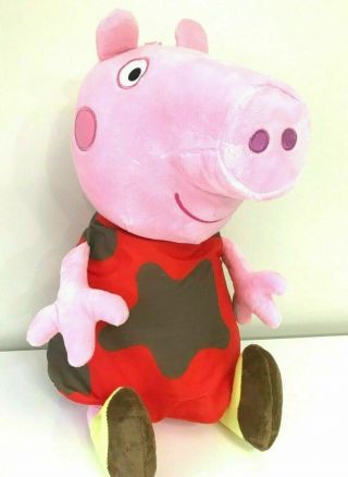Giant Peppa Pig Plush Toy.  Licensed Toy.  26 Inch Tall.  Muddy Dress.