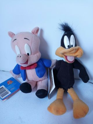 Wb Looney Tunes Porky Pig And Daffy 7 " Plush Stuffed Animal Toy W/ Tag