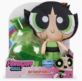 Powerpuff Girls Plush Buttercup Doll Puff Out Chemical X Bottle Spin Master 3