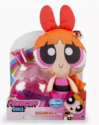 Powerpuff Girls Plush Doll Blossom Puff Out & Chemical X Bottle Spin Master