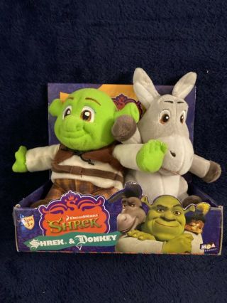 2007 Dreamworks Shrek & Donkey Stuffed Soft Plush