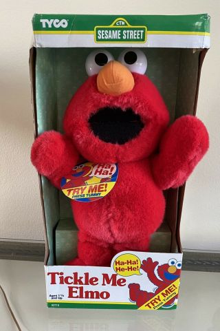 Tyco Sesame Street Tickle Me Elmo Doll With Neck Tag 1996