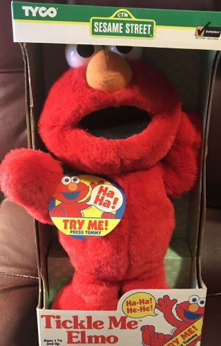 Nib 1996 Tickle Me Elmo Doll Sesame Street Tyco Toy Pbs Vintage