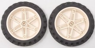 Lego 81.  6 X 15 Set Of 2 Wheels Mindstorm Technic Motorcycle Tires & Rims 127