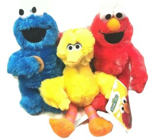 Sesame Street Elmo,  Cookies Monster,  Big Bird 9 - 11 " Stuffed Animal Plush Toy Set
