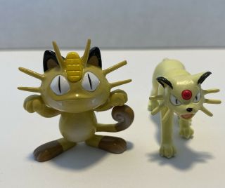 Authentic Meowth And Persian Pokemon Cgtsj Pvc Figures By Tomy