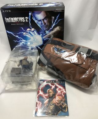 Infamous 2 Hero Edition - Cole Statue Sling Pack Comic Ps3 Playstation 3 No Game