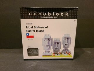 Nanoblock Micro - Sized Building Block Set Moai Statues Easter Island Chile