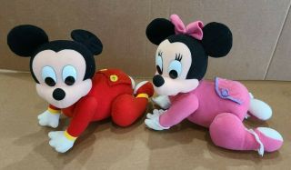 Vintage Disney 1995 Baby Touch & Crawl Battery Baby Mickey Minnie Mouse
