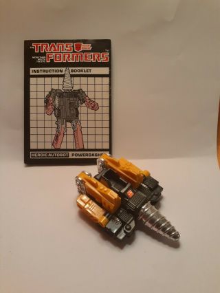 Vintage Transformers G1 Powerdasher Drill Mail - Away Exclusive W/ Instructions
