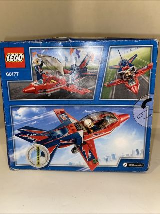 LEGO City 60177 Airshow Jet Building Kit 87 Pc Red Blue Figure Vehicle Sky 2