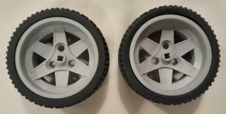Lego Technic Wheel And Tire 68.  8 X 36 Zr - Light Gray - 44772 / 44771 (set Of 2)
