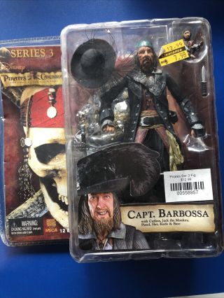 Disney Pirates Of The Caribbean Captain Barbossa Wit Cuttlas Jack Monkey Pistol