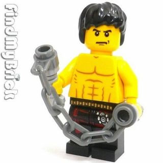 M615m Lego Fist Of Fury Custom Bruce Lee Minifigure With Nunchake Nunchaku