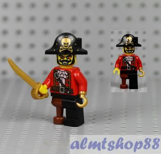 Lego Series 8 - Pirate Captain - Minifigure Cutlass Sword Hook Peg Leg 8833 Cmf