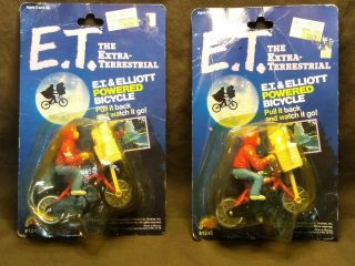 2 Vintage E.  T.  & Elliot Powered Bicycles By Ljn Toys 1982 In Packages
