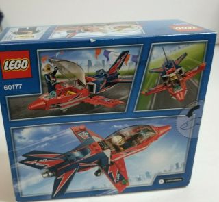 LEGO City 60177 Airshow Jet Building Kit 87 Pc Red Blue Figure Vehicle Sky 2