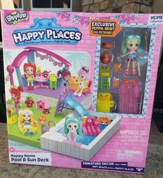 Shopkins Happy Places - Happy Home Pool & Sun Deck - Peppa - And Petkins 2015