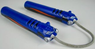 Ultra - Rare Blue Bandai Power Rangers Jungle Fury Nunchaku Nunchucks Toy Weapon