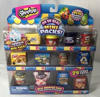 Shopkins Oh So Real Mini Packs 24 Items Real Shopper Pack &