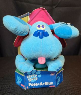 Vintage Blues Clues Pose - A - Blue 8 " Plush (fisher - Price,  Tyco,  1997)