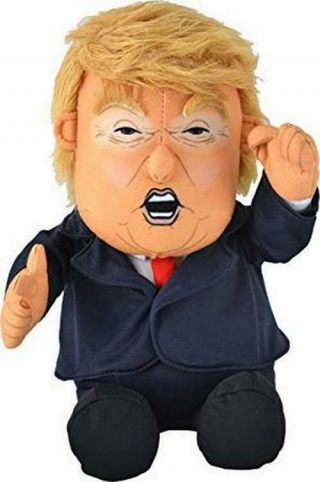 Pull My Finger Farting Donald Trump Plush Figure Doll - With Animated Hair - 10.  5