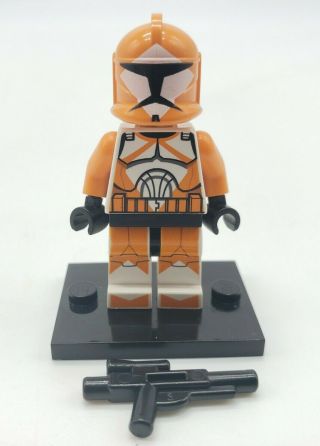 Lego Star Wars Minifigure Clone Bomb Squad Trooper Sw0299 W/ Blaster 7913