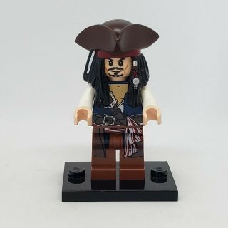 Auth Lego Minifigure Capt.  Jack Sparrow W Tri - Cone Hat Poc024 Pirates Caribbean