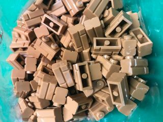 25x Lego 1x2 Medium Dark Nougat Modified Masonry Profile Bricks Wall 98283