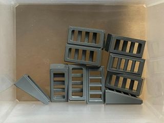 Lego Parts - Dark Bluish Gray Slope 18 2 X 1 X 2/3 W Grille - No 61409 - Qty 10