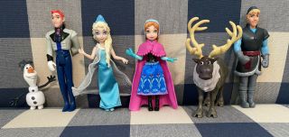 Disney Frozen Complete Story Playset 6 Small Dolls Figures Elsa Anna Olaf Sven