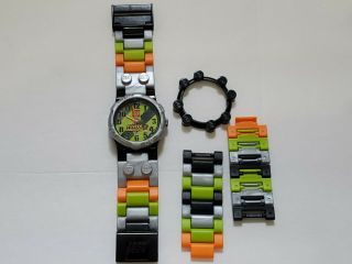 Lego Power Miners 9001840 Watch.  Silver,  Orange,  Black,  Lime.  Needs Battery