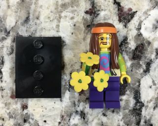 Lego Dirty Hippie Minifigure - Collectible Minifig Cmf Series 9 W/ Base - Loose