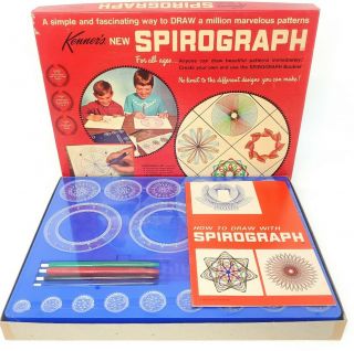 Nos Vintage Spirograph 1967 Complete Kenner 401 Contents First