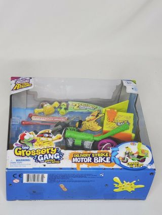 Grossery Gang Delivery Strike Motor Bike Figure Exclusive Cheese Fish Moose Toy