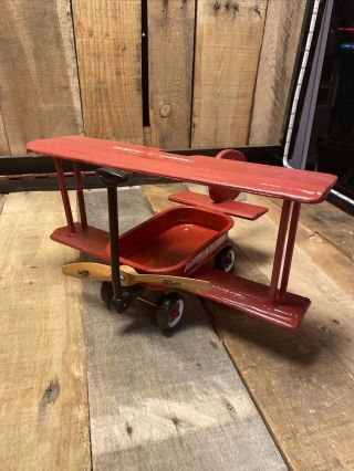 Handmade Radio Flyer Wagon Bi Plane Miniature Model Mini Airplane