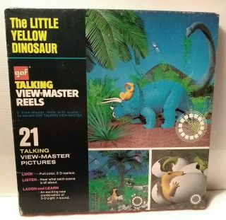 Vintage Gaf Talking Viewmaster Reels The Little Yellow Dinosaur Complete (c) 1971