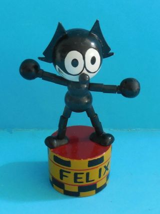 Felix Cartoon Black Cat Push Puppet Press Up Button Wakouwa Novelty Toy