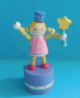 Fairy Pigtail Glasses Push Puppet Press Up Button Wakouwa Novelty Toy