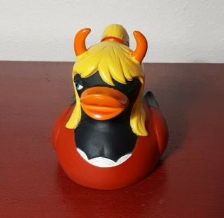 AXE Rubber Winking Blonde Duck Duckie Ducky w/ Horns Toy 2006 - 2007 RARE 2